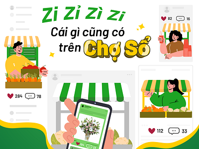 " Cho So " social comunity banner design graphic design poster social post thietke thietkedohoa