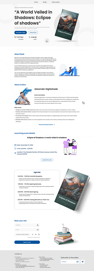 New Book Launching Website Landing page book landing page ui ux website