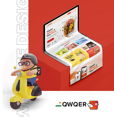 Qwqer Delivery App Website branding icon illustration logo ui ux wireframe