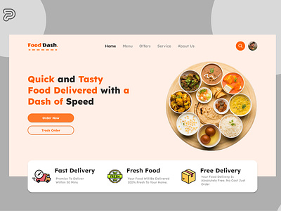 Indian Food Restaurant - Website branding colorful web delivery delivery service design figma food foodie homepage indian food restaurant website interaction design landing page design online order restaurant restaurant web design ui website