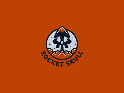 Rocket skull character halloween horror illustration logo logotype rocket scary scull