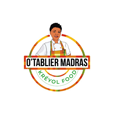 Logo for O'Tablier Madras (restaurant) branding design graphic design illustration illustrator logo typography vector