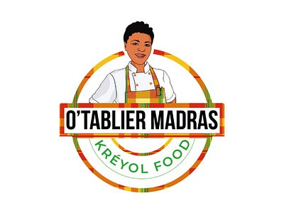 Logo for O'Tablier Madras (restaurant) branding design graphic design illustration illustrator logo typography vector