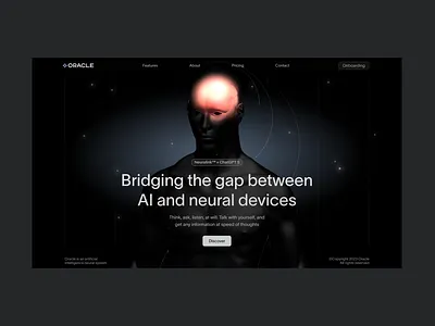 Oracle - landing page 3d dark gradient landing spline ui web design webflow