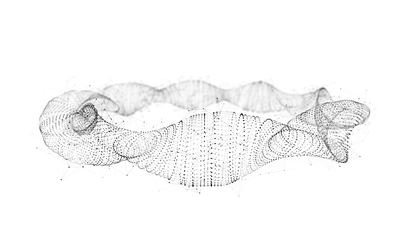 Futuristic dynamic twisted wireframe torus 3d animation art design digital flow graphic design illustration white
