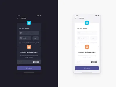 Checkout screen - Daily UI #002 app checkout daily ui dailyui dark mode design system figma light mode mobile ui