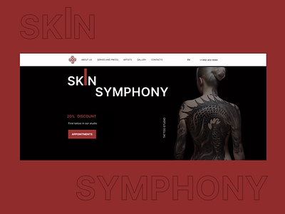 Tatoo studio | Main page | Web design animation black design helvetica landing logo main page motion red skin studio swiss design switzerland design tatoo ui ux web disign website