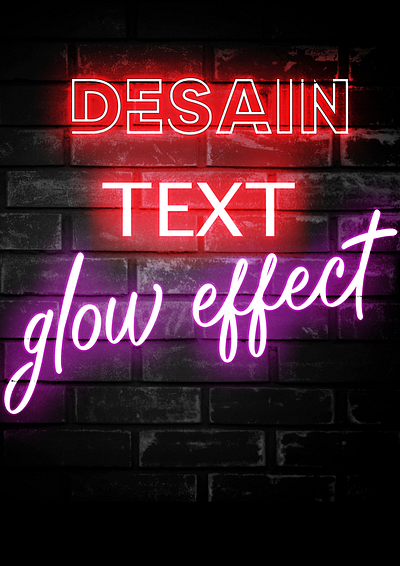 glow text adobephotoshop branding design font glow gloweffect graphic design indonesia neon textdesain