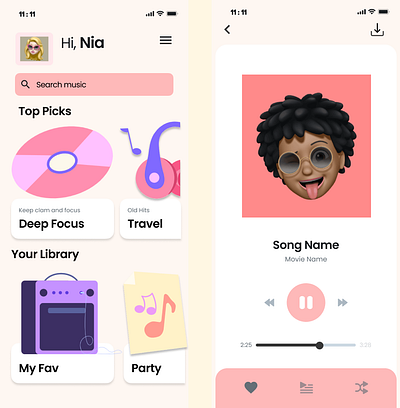 Music UI screen / Playlist music ux ui