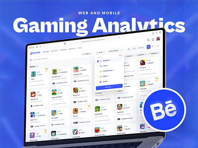 🔮 Gaming Analytics Platform analysis application behance case study dashboard design game illustration portfolio product resume ui ux website