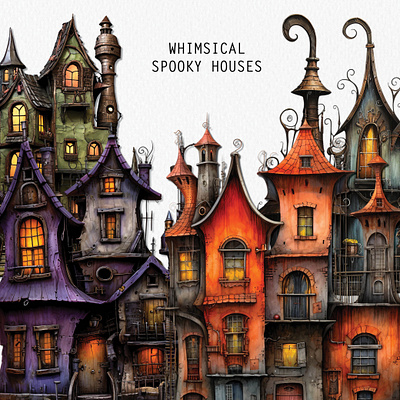 Whimsical Spooky Houses 17th houses architecture creepy houses gothic houses halloween spooky design tim burton style unique design
