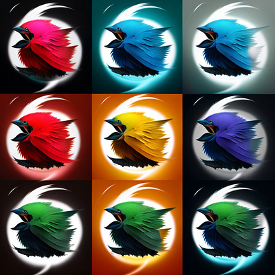 Colors and birds colors graphic design