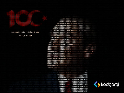 Türkiye Cumhuriyeti 100 Yaşında 100 branding code codeart coding creaziz cumhuriyet design developer graphic design identity kodgaraj logo republic turkey turkish türkiye türkiyecumhuriyeti