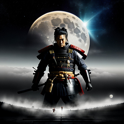Samurai and the moon samurai samurai warrior