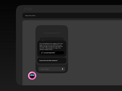 Ticket Wizard Widgets ai application branding chat chat bot design illustration link popup procreate send messages text website widgets
