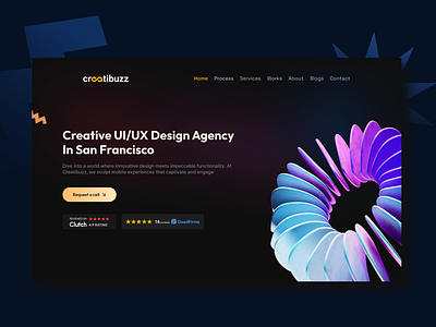 Exploring UI/UX Design with CreatiBuzz - Landing Page branding creatibuzz dashboard design landing page typography ui ux web app website