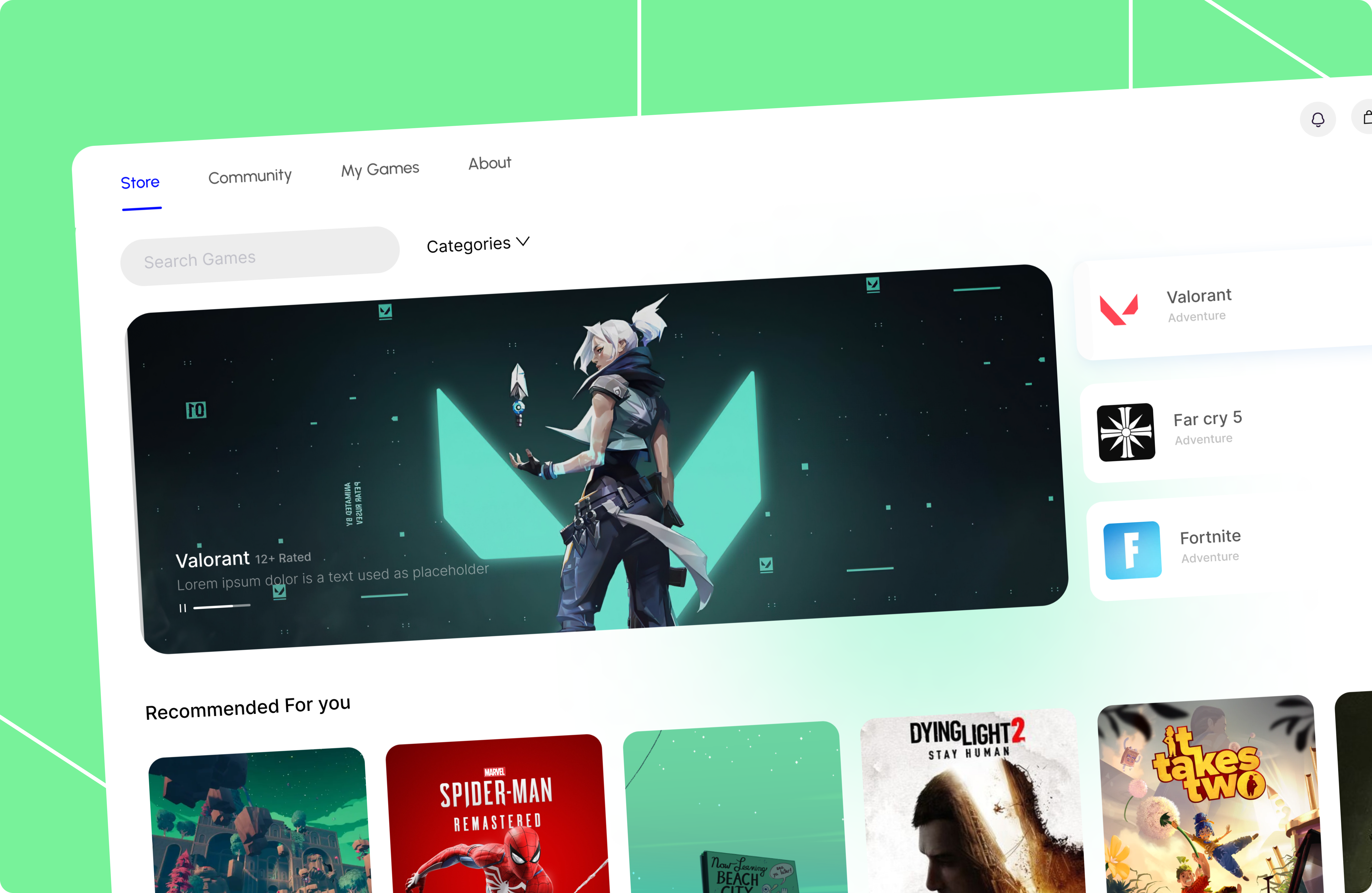 Game Store Concept animation game store gaming motion graphics ui user interface ux