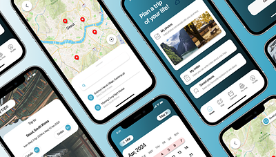 Trip Itinerary App app appplication blue design designer dribbble figma illustration itinerary mobile project travel trip ui userexperience userinterface ux