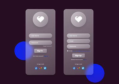 Sign in Page figma glassmorphism ui