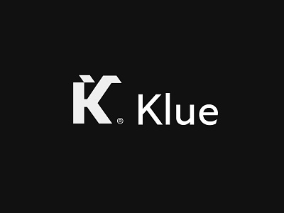Klue logo design - K logo black and white brand identity branding clean creative identity k k logo lettermark logo logos minimal modern monogram negative space simple wordmark