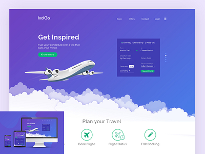 Indigo concept landing page ui