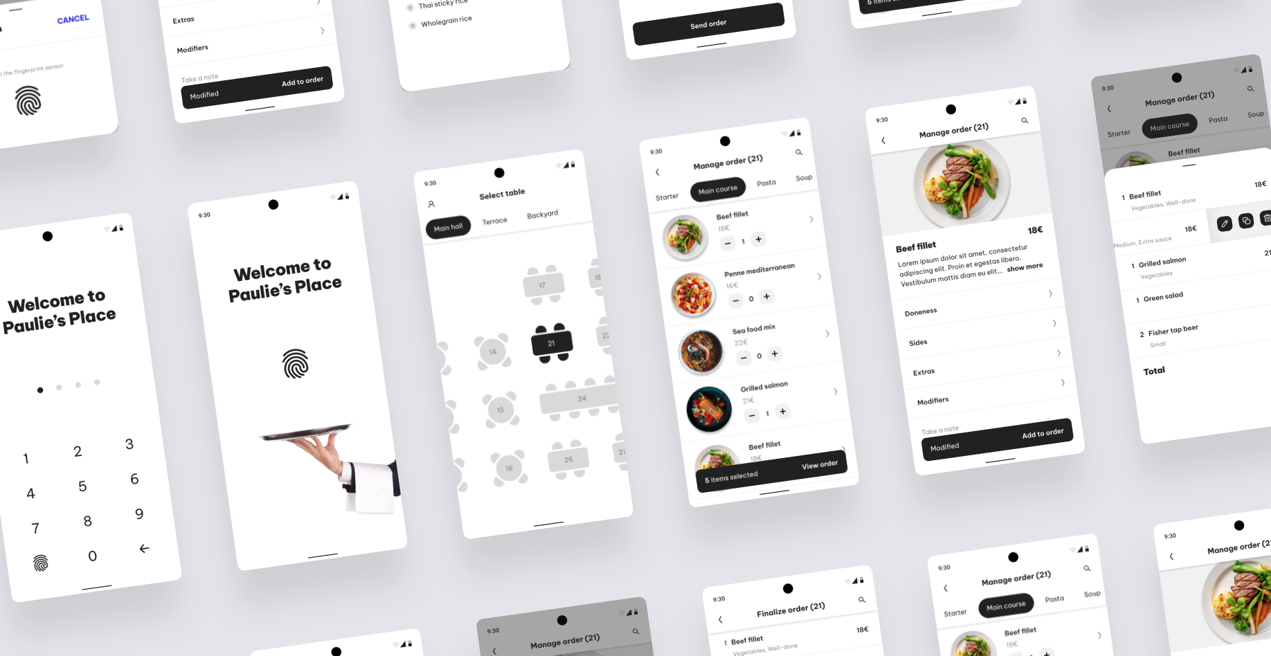 Example of POS waiter app