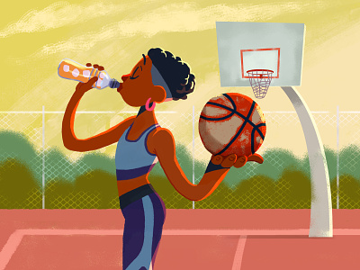 Alice - Relax african american animation basketball basketball court black book character childrens book digital book drinking girl illustration kids book sport teen teenage young