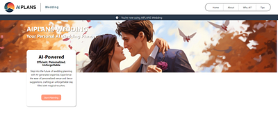 AI Wedding Plans - Web Design branding design graphic design html ui web