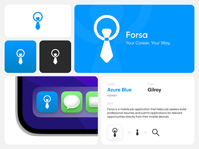 Forsa: New logo presentation app branding clean design graphic design icon job logo minimal ui