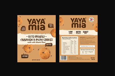 Cookie Packaging for Yayamia cookie cracker design graphic design healthy food keto friendly label label design packaging