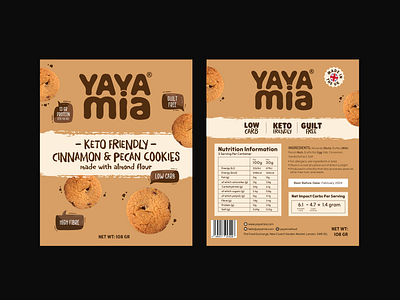 Cookie Packaging for Yayamia cookie cracker design graphic design healthy food keto friendly label label design packaging