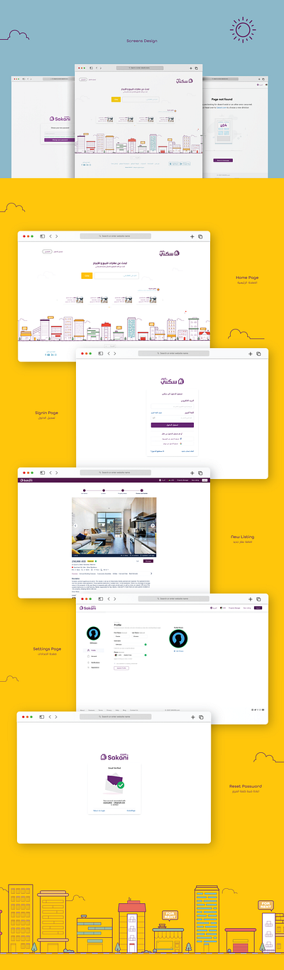 Sakani | Real Estate Website UI/UX arabic graphic design jerusalem palestine real estate sakani ui website سكني موقع