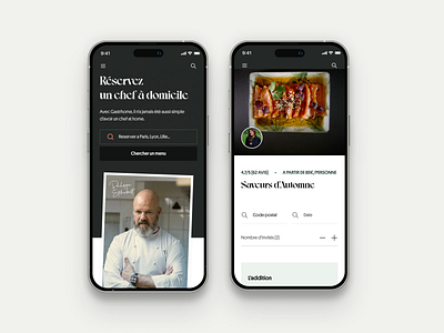 Gastrhome - Website chef cooking food interface mobile mobile design mockup product design ui website