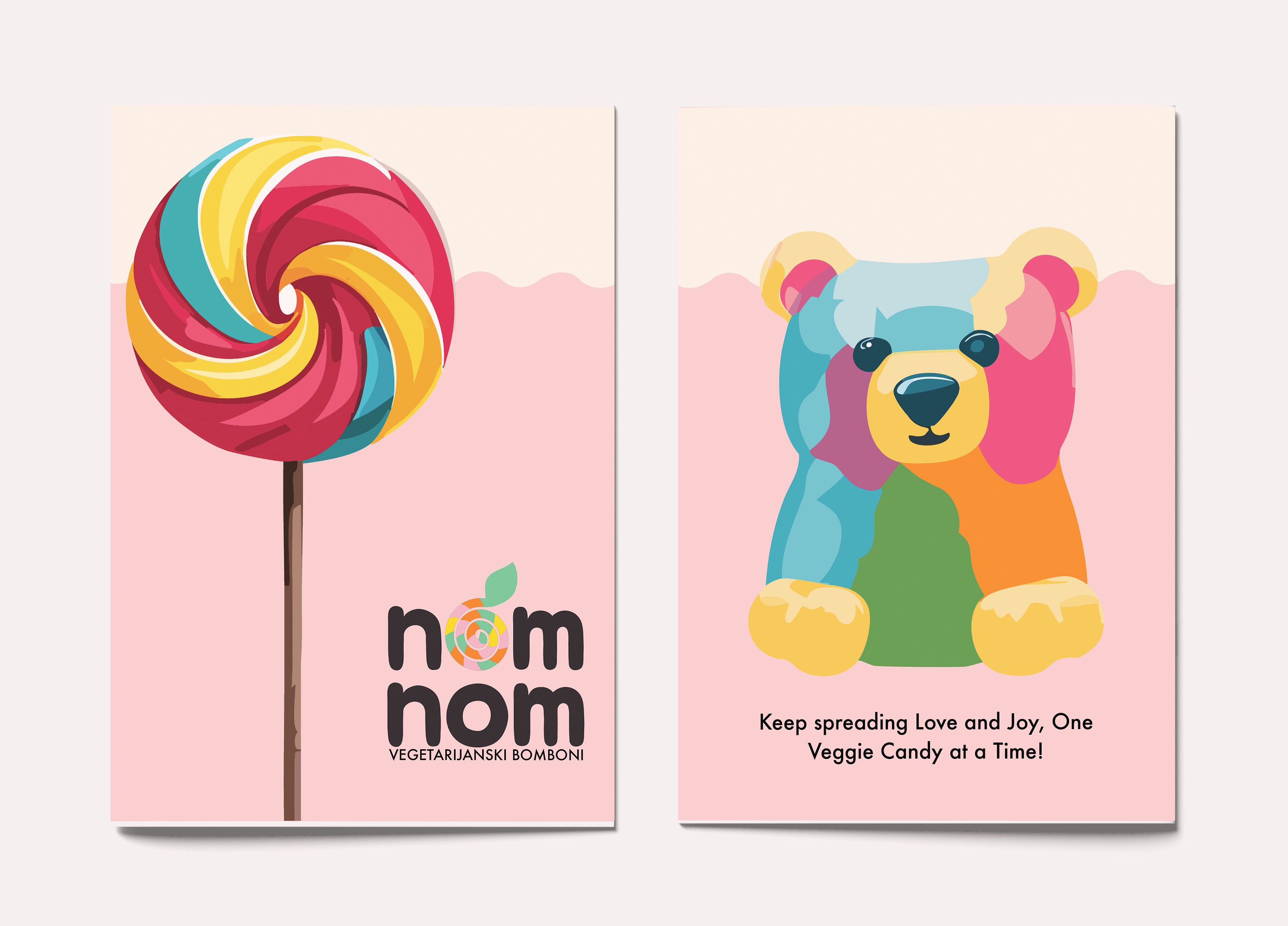 Catalogue in Croatian - my veggie candy brand ''nomnom'' adobe illustrator adobe indesign adobe photoshop branding croatia design graphic design logo ui vector