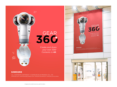 Gear 360 advertisement concept. graphic design