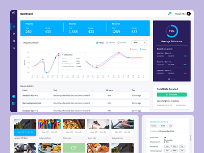 Web scraping tool dashboard ui