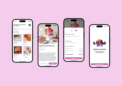 Kue-Kue - Cake E Commerce Mobile App graphic design mobileapp ui uiux