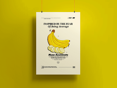 Inspired by the fear of being average banana banana fruit banana poster branding daily inspiration design design for sell graphic design graphic poster illustration inpiration inspiration motivational poster poster ui ux vector vector poster