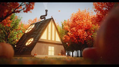Fall: Off the Grid 3danimation 3ddesign 3dillustration 3dmodeling autumn cozy fall