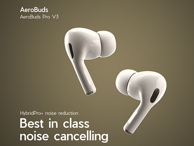 AeroBuds Pro V3 3d branding cad cinema 4d graphic design plasticity redshif