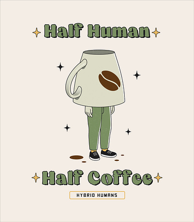 Coffee and Humans apparel coffee human illustration retro vector vintage