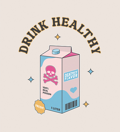 Healthy Drink apparel illustration illustrator merch tee vector illustration