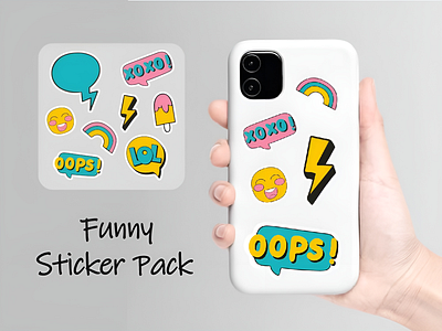 Custom Stickers Design | Funny Chat branding chat design graphic design illustration phone sticker sticker mobile sticker pack typography vector