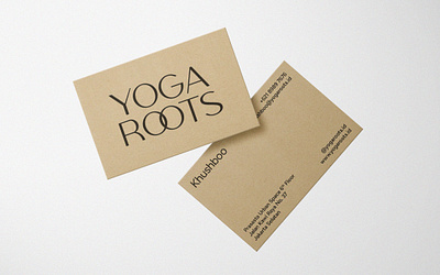 Yoga Roots - Business Card brand identity branding branding guidelines business card design ecology graphic design layout logo logotype minimalist monochrome namecard pilates recycle tyopography wellness yoga