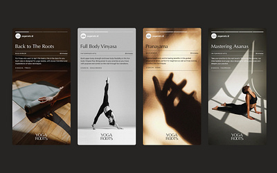 Yoga Roots - Social Media Post beauty brand guidelines brand identity branding design graphic design health instagram logo logotype minimalist monochrome pilates simplicity social media story studio typography wellness yoga