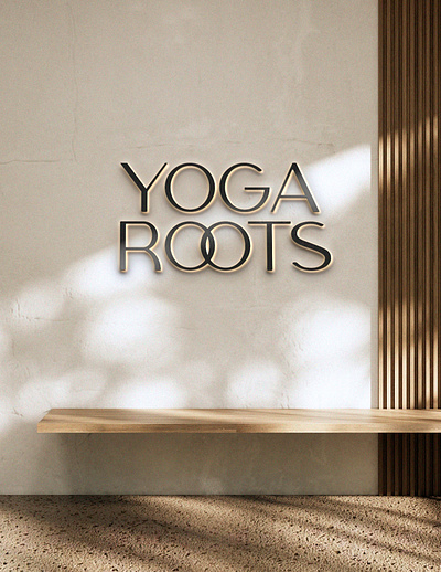 Yoga Roots - Wall Signage bokeh brand identity branding branding guideline design graphic design health logo logotype minimalist neon sign pilates signage typography wall sign wellness woods yoga zen