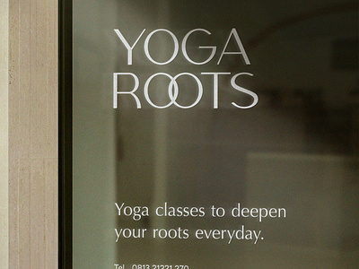 Yoga Roots - Window Signage advertisement beauty brand identity branding branding guidelines design graphic design health logo minimalist monochrome pilates siganage simplicity studio wellness window window sign yoga zen