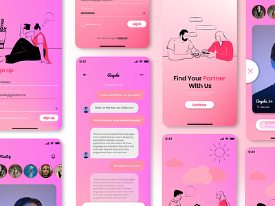 Dating mobile app app branding dating design graphic design tinder typography ui ux