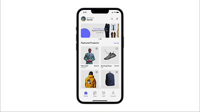 Mobile App Figma Prototype Animation animation ecommerce fashion retail fashion retails store figma ios design mobile app mobile app design online store prototype prototyping ui design uxui