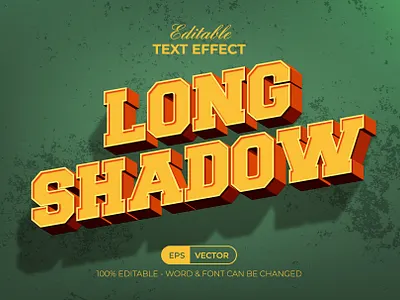 Long Shadow Text Effect Vintage Style design editable effect font lettering long shadow modern retro style text textured type typography vintage